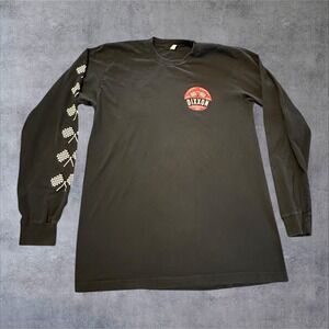 Dixxon Flannel Co Mens L Black Long Sleeve Graphic T-Shirt Checkered Flag Large